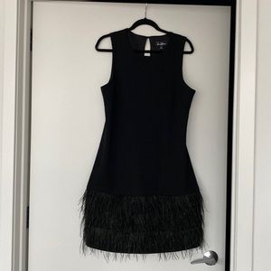 NWT Sam Edelman "As Is" Sam Edelman Stretch Crepe Feather Dress, Black, size 10